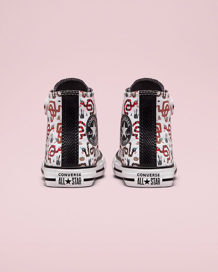 Boys' Converse Chuck Taylor All Star Easy-On Snake High Top Shoes White / Grey / Red | AU C6849F